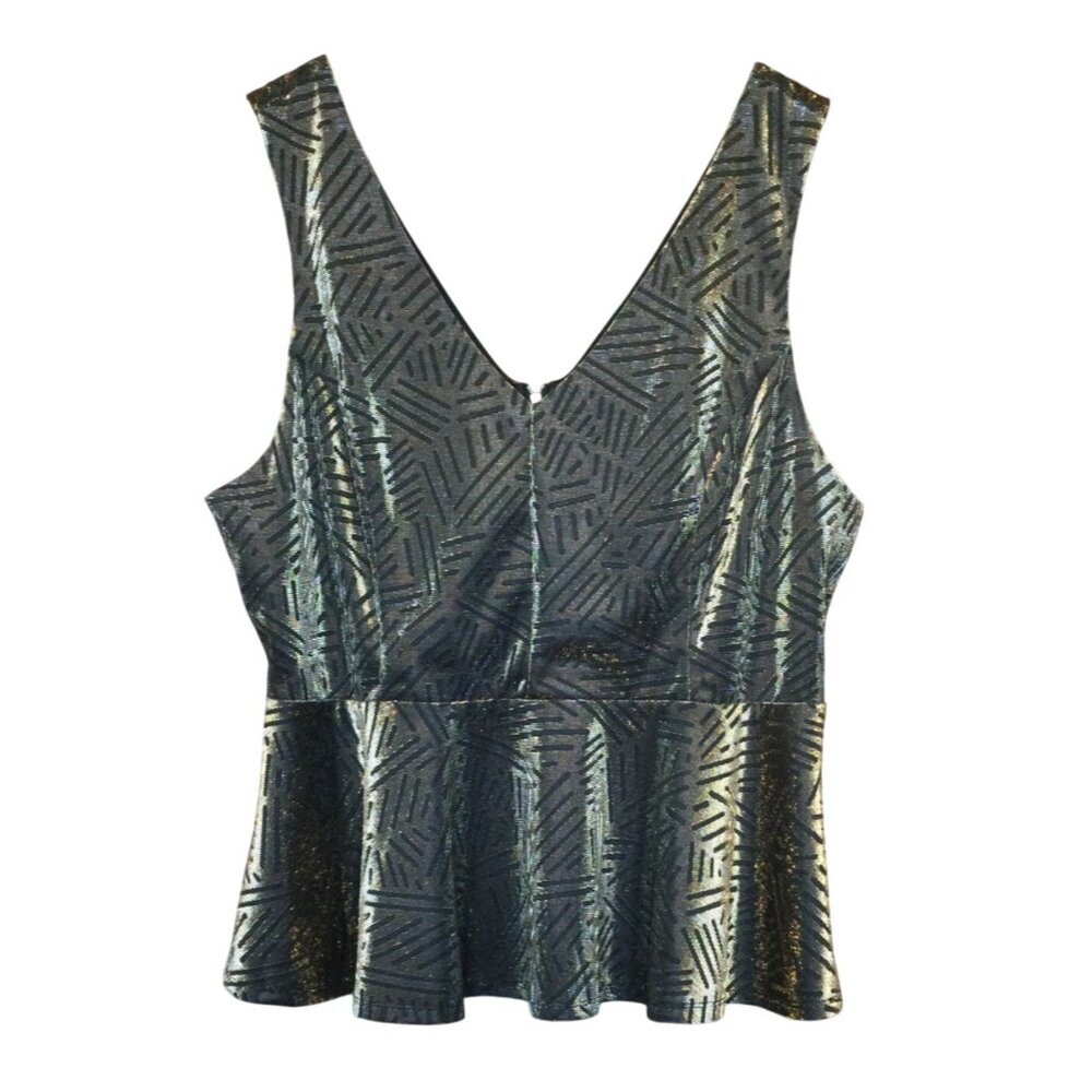 Forever 21+ Metallic Peplum Top Plus Size 3X Dressy Event NYE Party Goth Glam